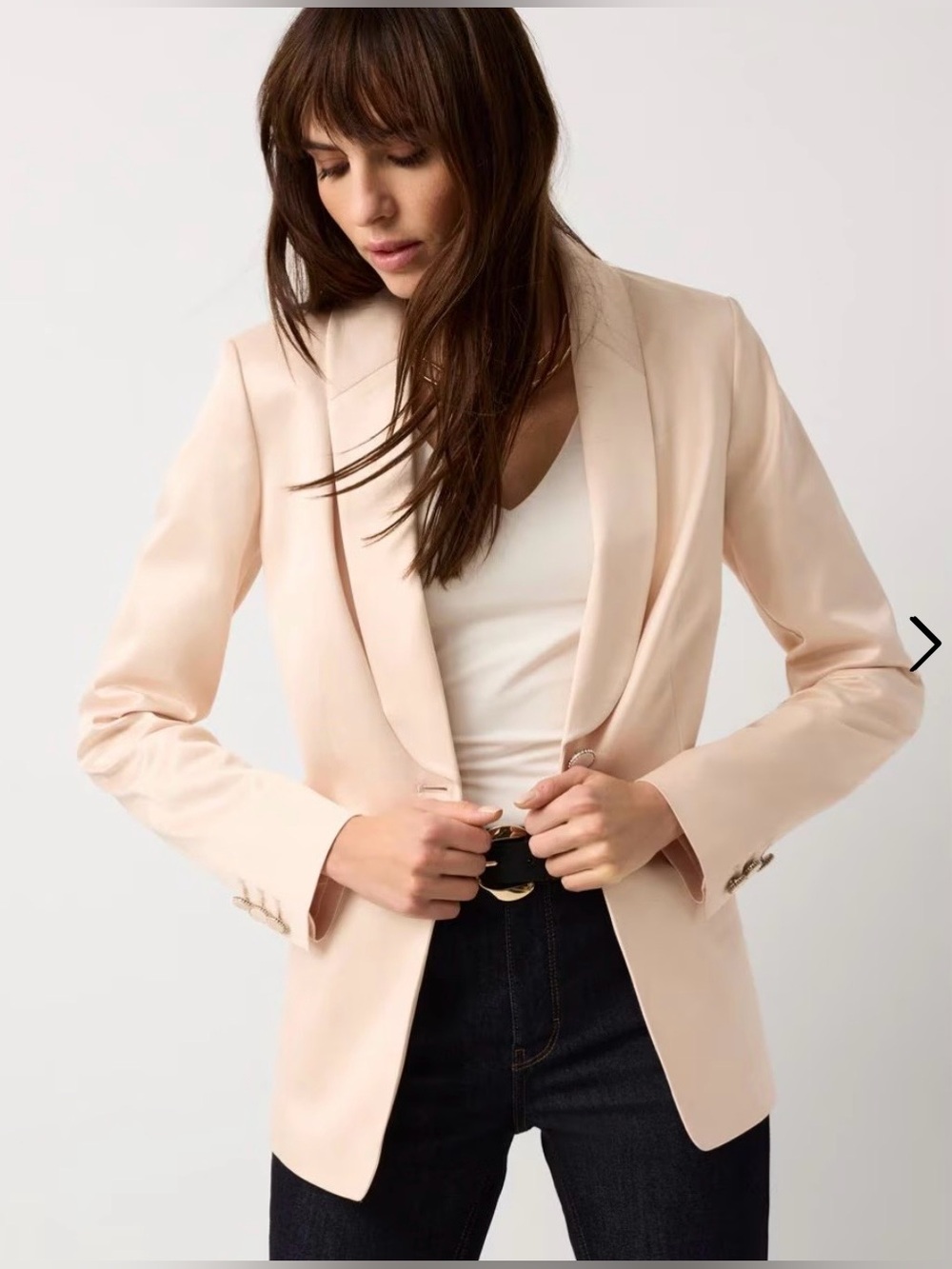 White House Black Market cream tan Tailored Blazer size 8